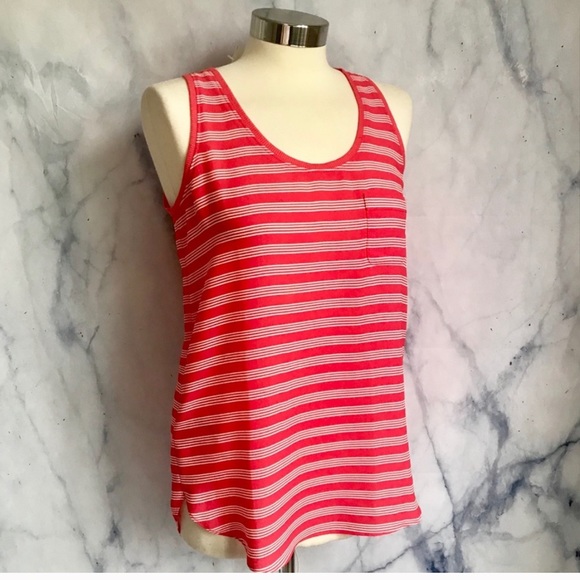 NWT Loft Pink & White Striped Sleeveless Blouse - Picture 2 of 8